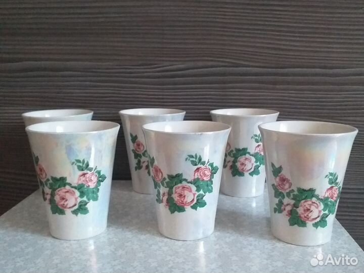 Стопки фарфоровые перламутровые СССР