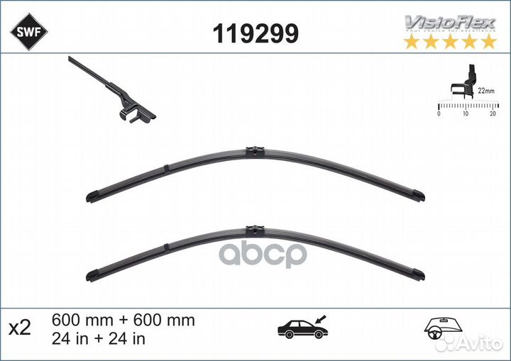 Щетки стеклоочистителя SWF 119299 Valeo