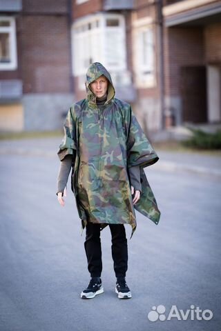 Плащ дождевик пончо для охоты и рыбалки