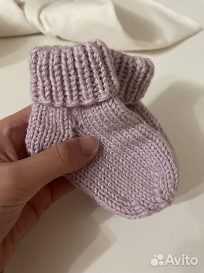 Детские вязаные носки 0-6 мес