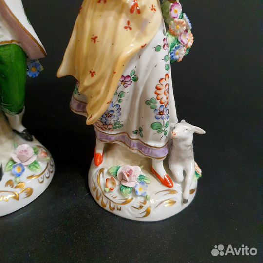 Парные фарфоровые статуэтки Sitzendorf (Зитцендорф