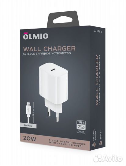 Зарядное устройство olmio 20W Type C-Lightning