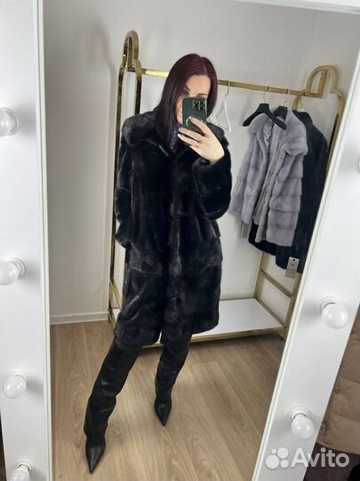 Шуба норковая с капюшоном новая