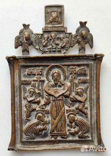 Икона меднолитая. спас смоленский