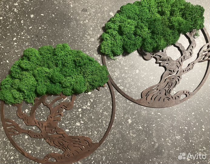 Декоративное панно дерево жизни из мха