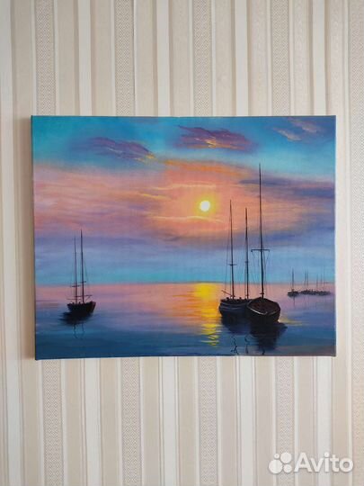 Картина маслом на холсте, морской пейзаж