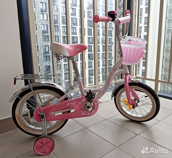 Детский велосипед novatrack butterfly 14 розовый