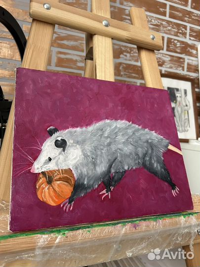 Картина маслом на холсте опоссум