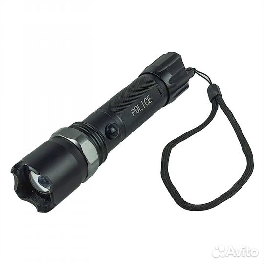 Фонарь ручной жезл police, корпус металл, аккумуля