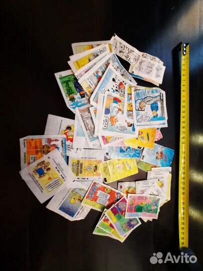Вкладыши от жвачек 1990г. 41шт