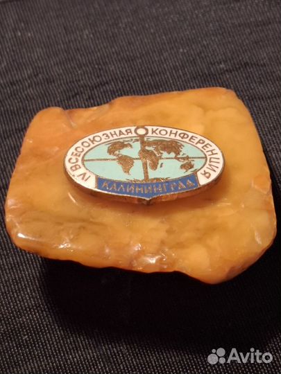 Знак на янтаре 4я всесоюзная конф. Калининград