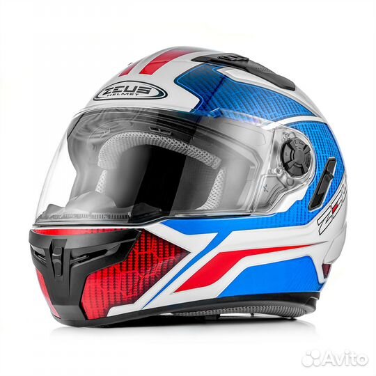 Мотошлем Zeus ZS-813A Blue-White