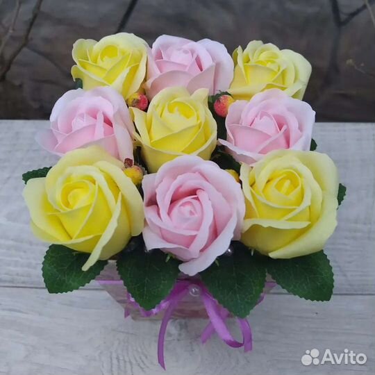 Букеты из мыльных роз