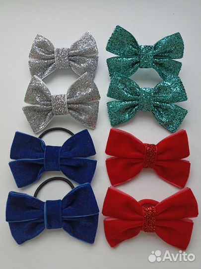 Бархатные бантики 2 штуки