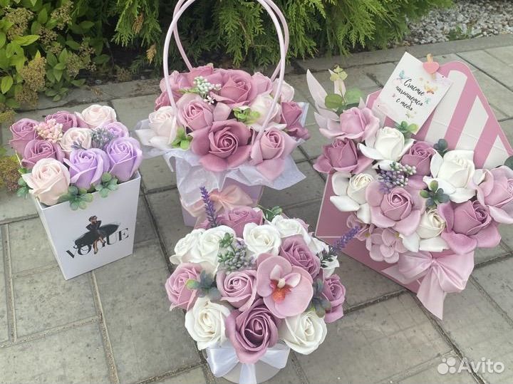 Букет из мыльных роз, цветы с доставкой