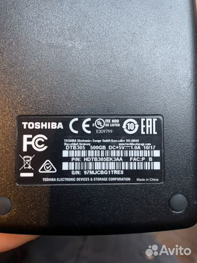 500 гб Внешний HDD Toshiba