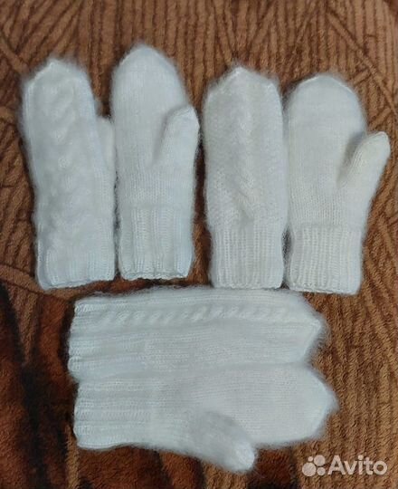 Рукавицы ангора на флисе новые