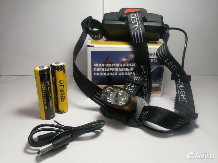 Налобный фонарь Огонь H-T 612 2акб 18650