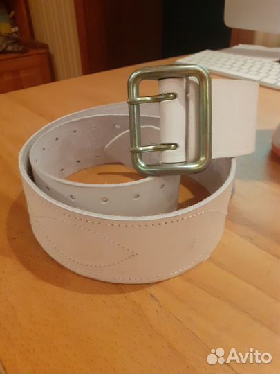 Ремень кадетский белый