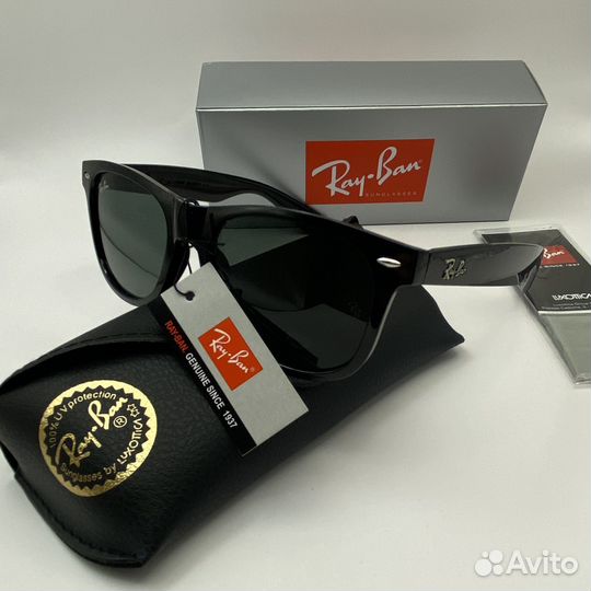 Очки ray ban wayfarer 2140 black глянец стекло