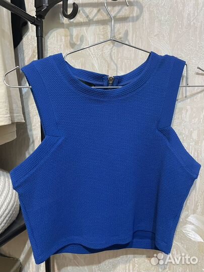 Синий топ с замком