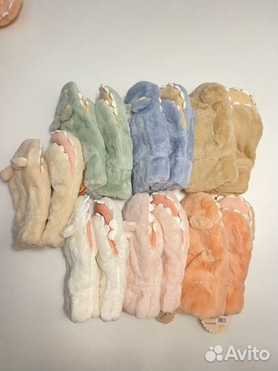 Варежки плюшевые крокодильчик детские