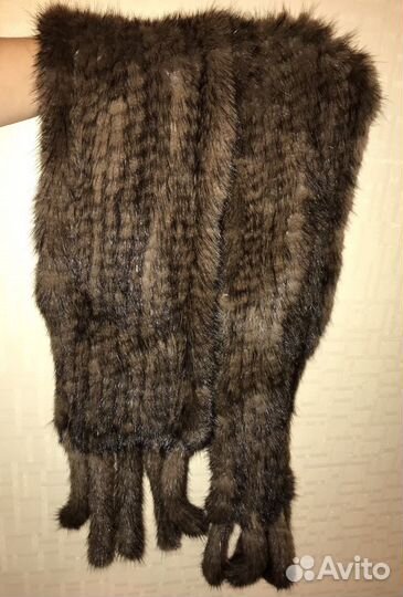 Шарф норка коричневый