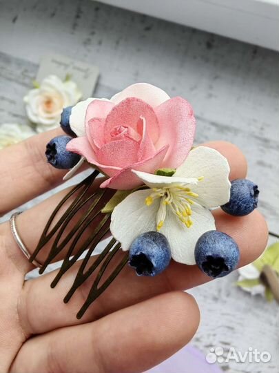 Гребень. Веточка. Украшение невесты.Ручная работа