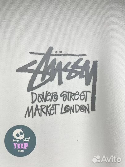 Худи Stussy белое рефлектив L XL