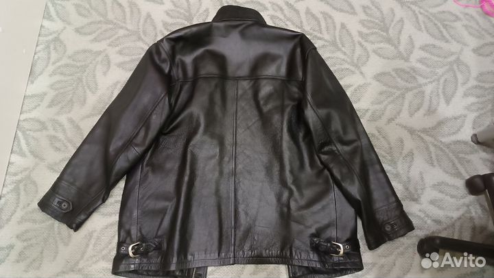 Кожаная куртка мужская 52 54 бу