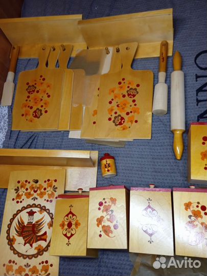 Кухонный деревянный набор посуды