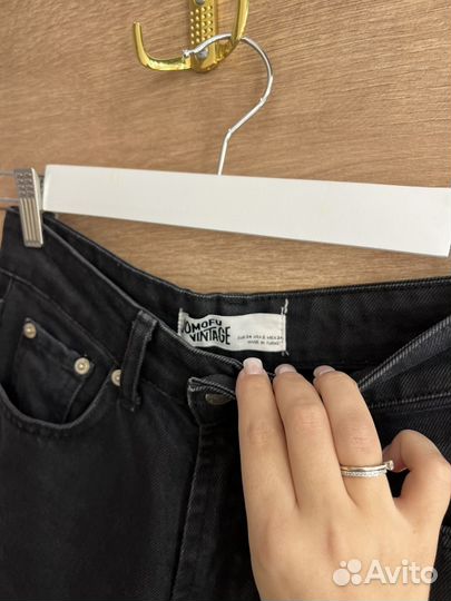 Джинсы мом женские черные размер s