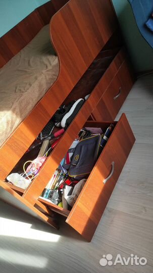 Детская кровать 2х ярусная трансформер с комодом