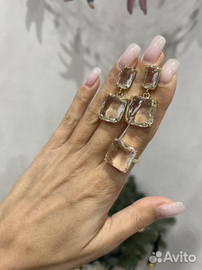 Кольцо и серьги с кристаллами эстетика poison drop