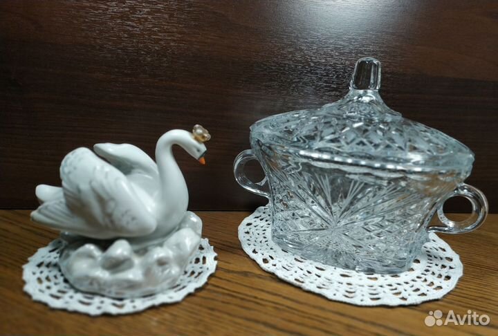 Хрустальные конфетницы, фужеры