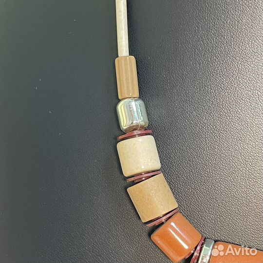 Чешские винтажные бусы колье, Геометрия