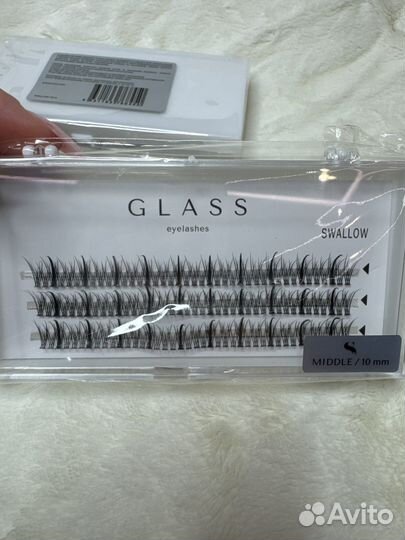 Glass eyelashes Пучковые ресницы ласточка