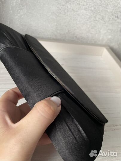 Клатч черный тканевый