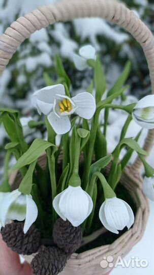Подснежники холодный фарфор в наличии