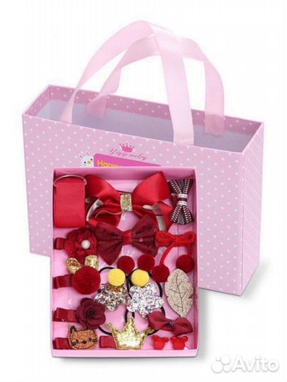 Подарочный набор заколок и рез для девочки новый Е