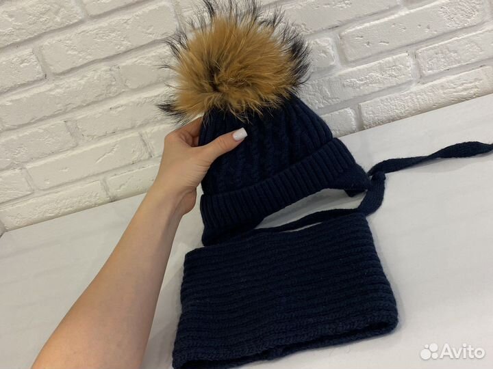 Детская шапка и шарф Зима