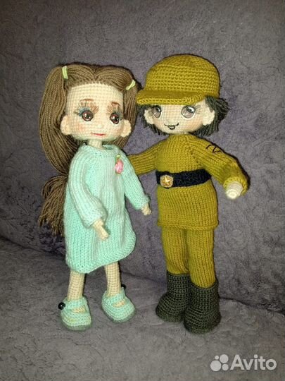 Кукла военный парень с невестой