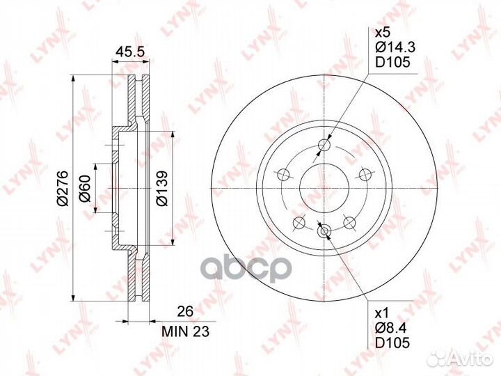 Диск тормозной GM aveo/cruze/astra J 09- перед