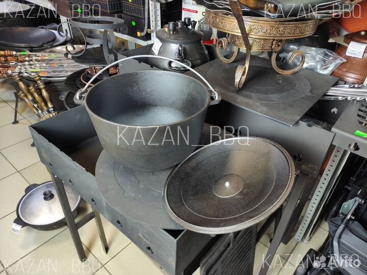 Казан с чугунной крышкой 8 литров