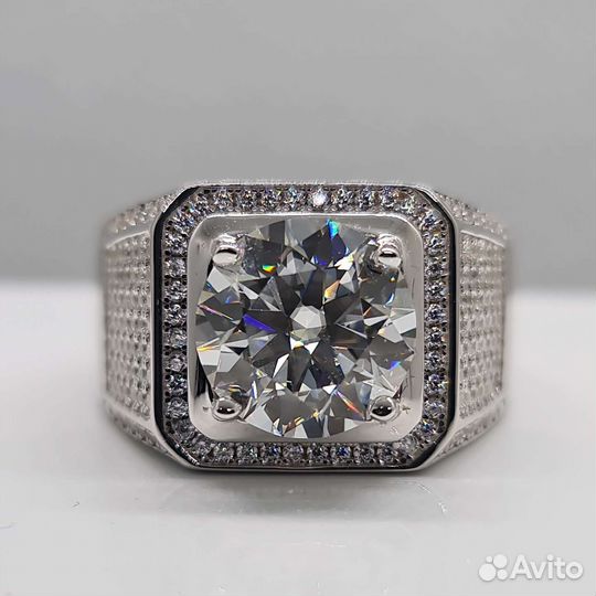 Печатка мужская с бриллиантом (муассанитом) 5ct
