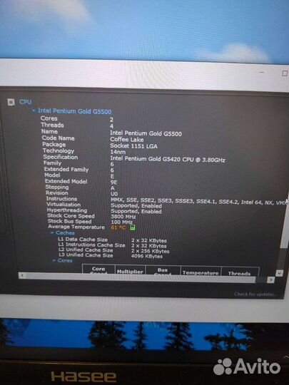 Ноутбук Hasee K670D-G4E6 Intel pentium gold G5500