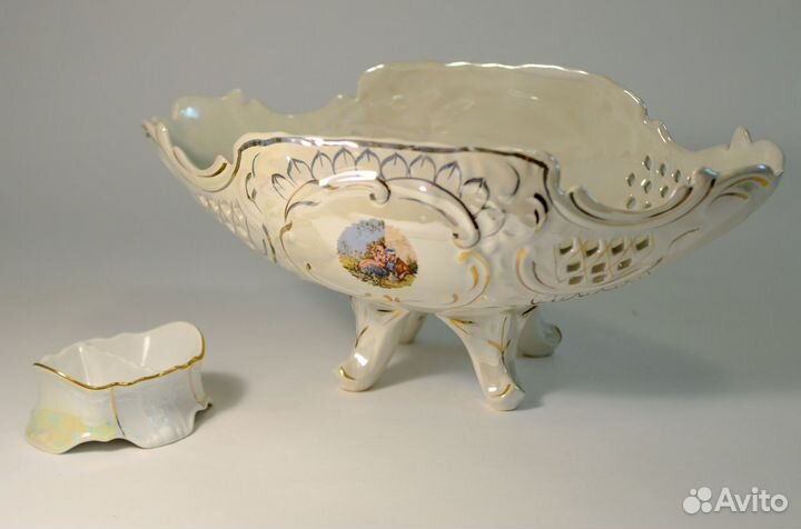 Блюдо.Сухарница на ножках.Сахарница.гдр