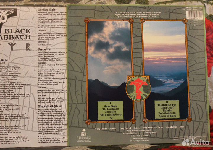 Black Sabbath TYR оригинальная пластинка, Germany