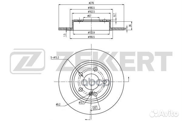 Диск торм. зад. MB A-Class (176) 12- B-Class