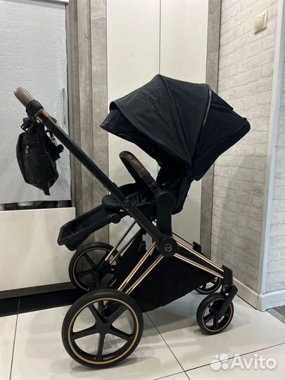 Коляска cybex priam Black 3 в 1 rose gold